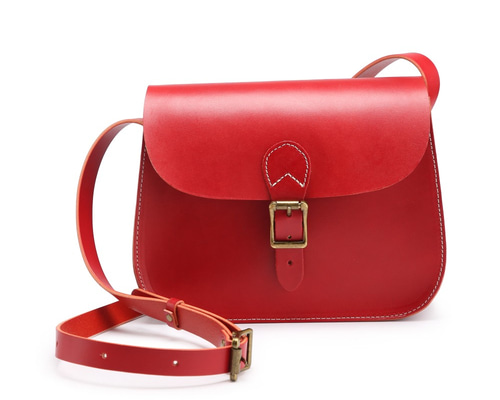 肩掛け 太ショルダー 柔らか レッド 本革 ハンドメイド8162 0_fe189d92b550f6ea54b78d990474