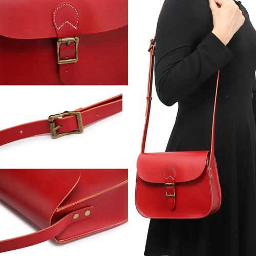 ショルダーバッグ 本革 ヌメ革 斜めがけ 背面ポケット付き レディース