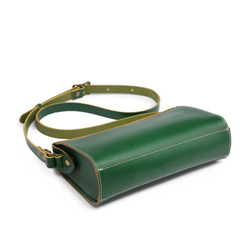 ショルダーバッグ 本革 ヌメ革 斜めがけ レディース メンズ バッグ シンプル ナチュラル グリーン 緑 100 5枚目の画像