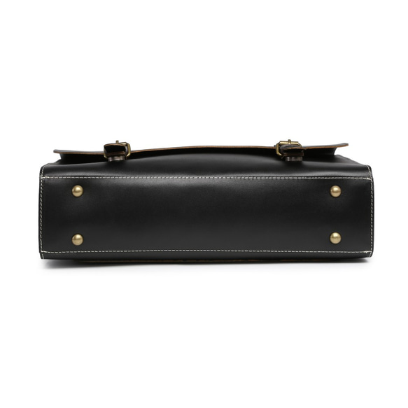 サッチェルバッグ ブリーフケース ビジネスバッグ 本革 ヌメ革 斜めがけ A4 通勤 通学 ブラック 123 ステッチ ヌメ革 ブラック 横向 9cm とご記入の上 ご注文くださいますようお願いいたします 縫糸