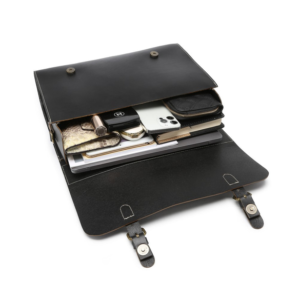 サッチェルバッグ ブリーフケース ビジネスバッグ 本革 ヌメ革 斜めがけ A4 通勤 通学 ブラック 123 ステッチ ヌメ革 ブラック 横向 9cm とご記入の上 ご注文くださいますようお願いいたします 縫糸