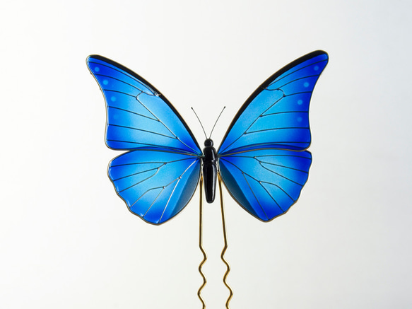 モルフォ蝶のかんざし 4枚目の画像
