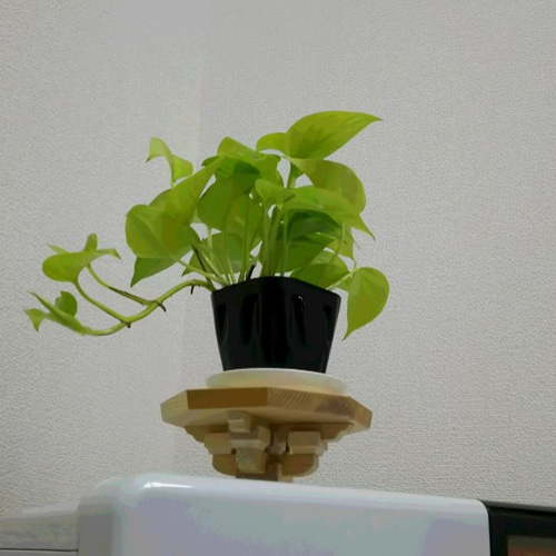 青森ヒバ 木製 オリジナル 花台 （小ぶりな観葉植物などの飾り台