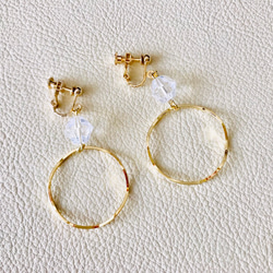 金戒指和水晶*簡約*耳環* 14KGF耳環*無孔耳環 第3張的照片