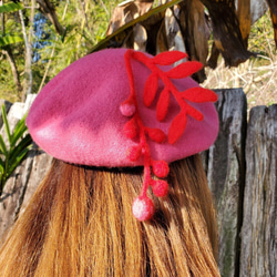 tuu ro chan  桃紅莓果 貝雷帽/羊毛製品 第1張的照片