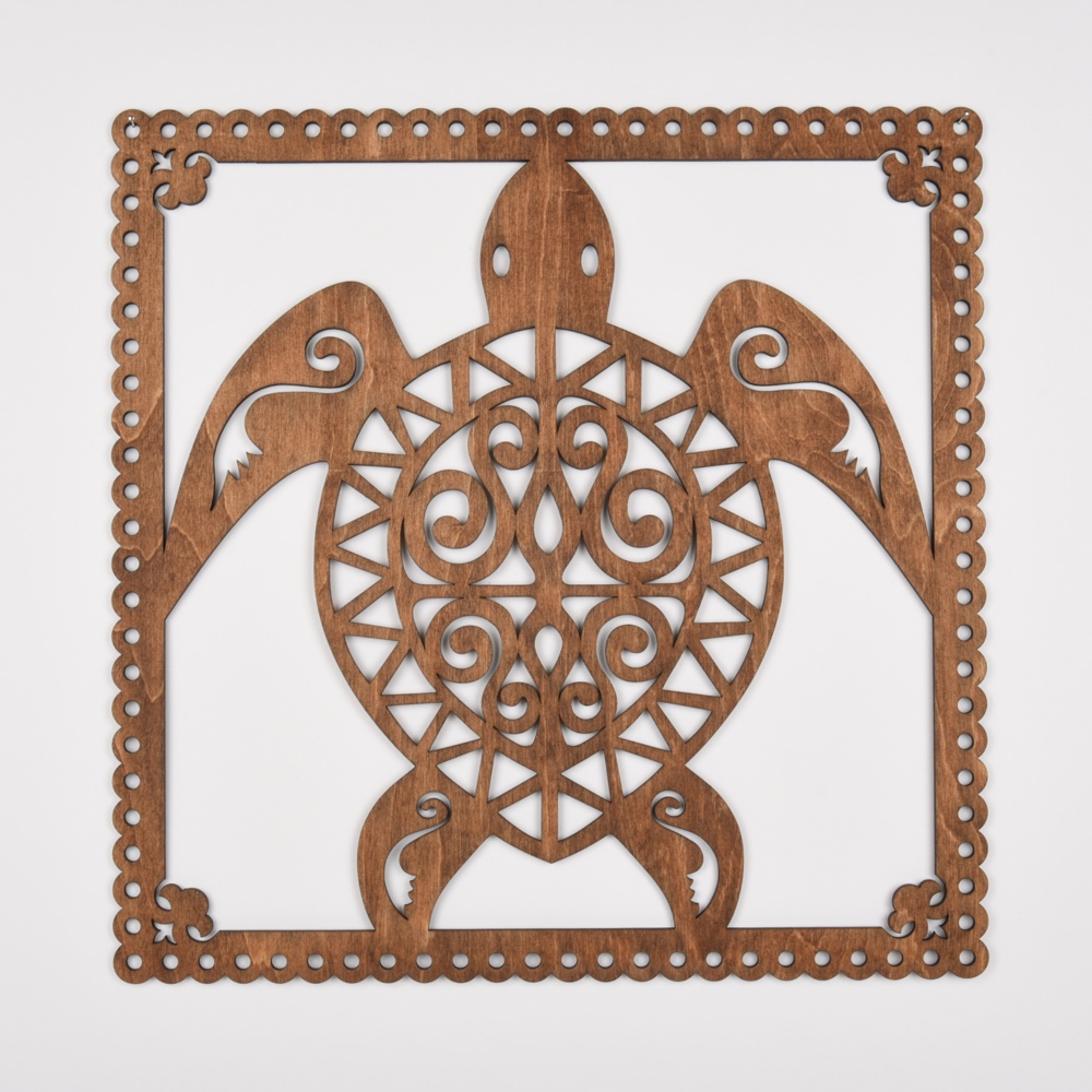 ビッグウッドフレーム「海亀」（木の壁飾り）