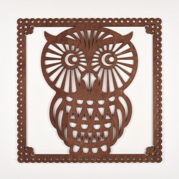 ビッグウッドフレーム「大フクロウ」（木の壁飾り） ウォール