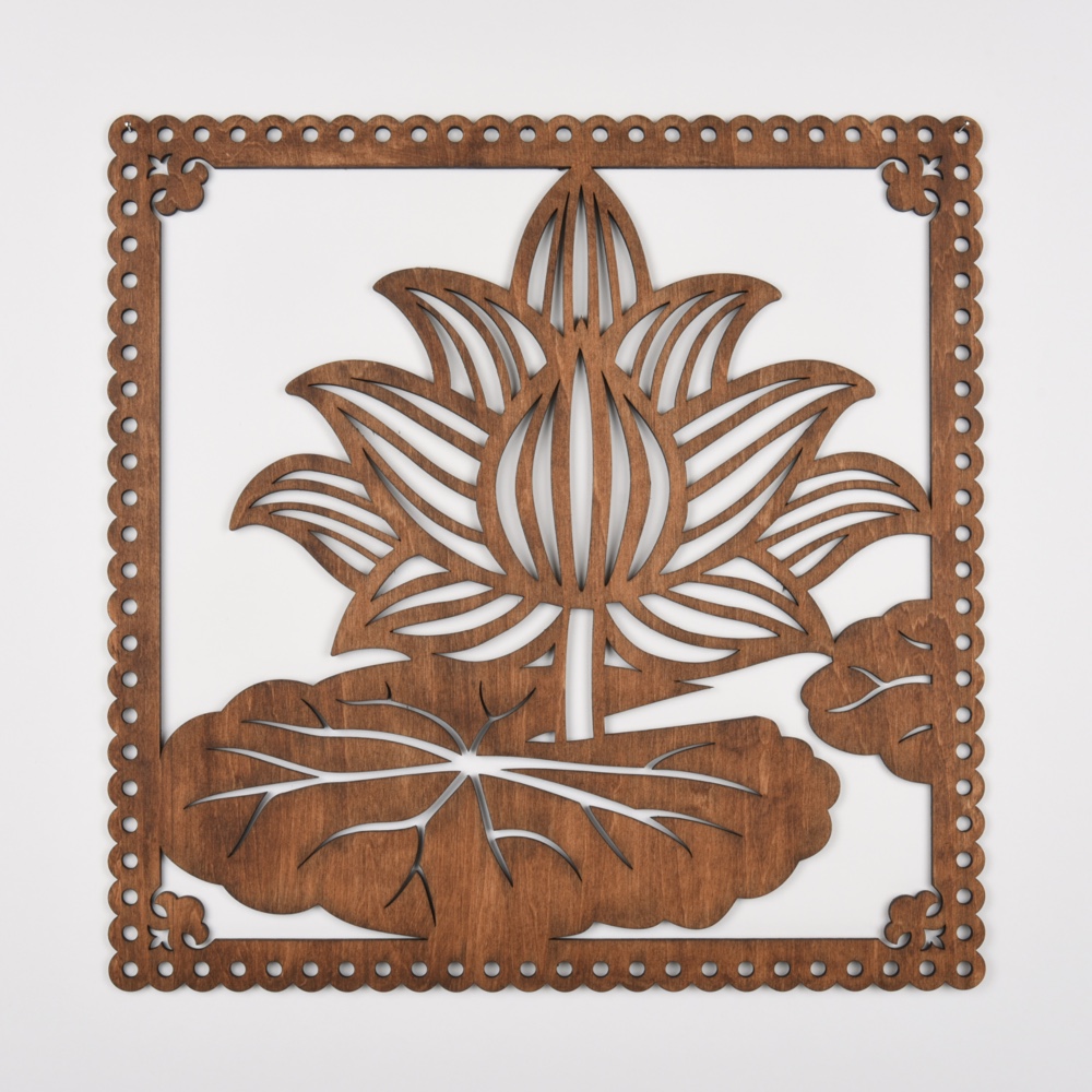 ビッグウッドフレーム「ロータス」（木の壁飾り）