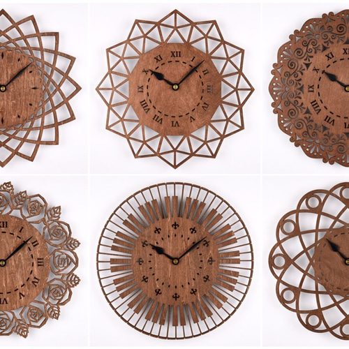 時計　オブジェ　木工　家具　置き時計　壁掛け時計　インテリア　007 壁掛けオブジェ時計《森のどうぶつたち》 掛け時計・置き時計