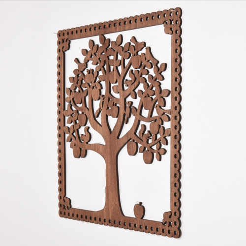 ビッグウッドフレーム「りんごの木」（木の壁飾り） ウォール