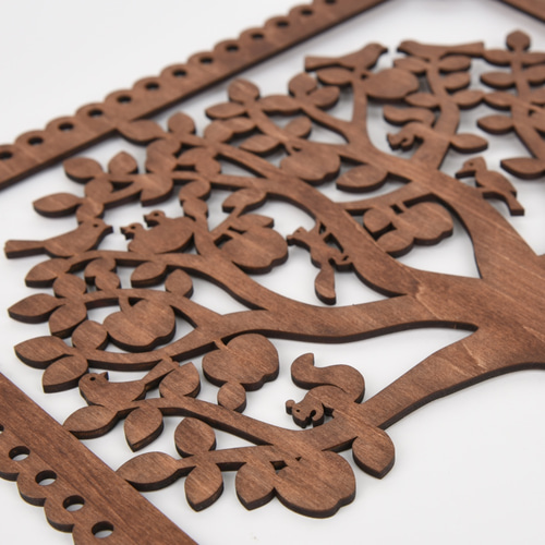 ビッグウッドフレーム「りんごの木」（木の壁飾り） ウォール