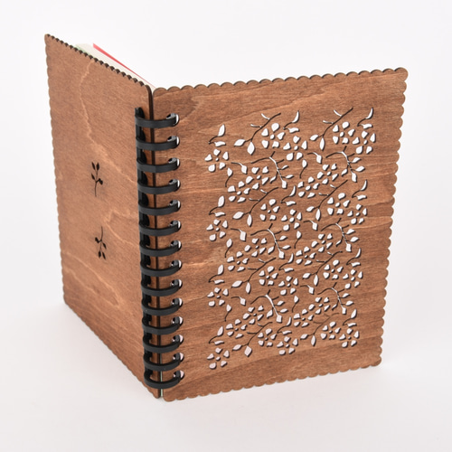 木のノートブックJ 草花（木製ルーズリーフ） ノート akaitori craft