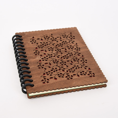 木のノートブックJ 草花（木製ルーズリーフ） ノート akaitori craft