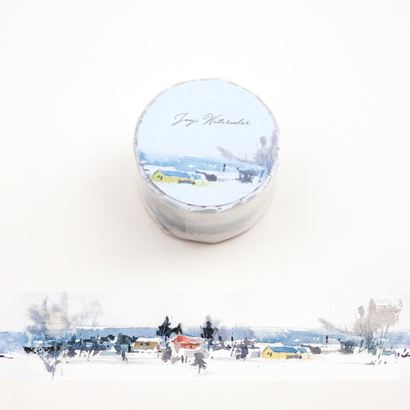 ☁ 啾吉水彩 ☁ 手繪紙膠帶 - 下雪的海邊 第2張的照片