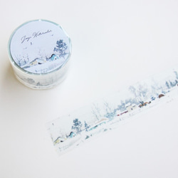 ☁ 啾吉水彩 ☁ 手繪紙膠帶 - 鐵道雪景 第4張的照片