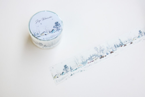 ☁ 啾吉水彩 ☁ 手繪紙膠帶 - 鐵道雪景 第4張的照片