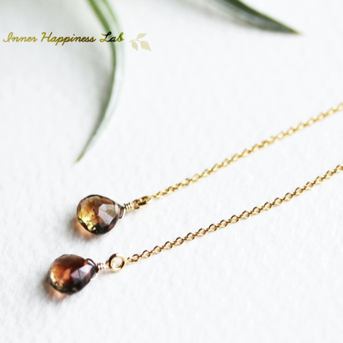 アンダルサイト　ピアス　宝石質　14KGF 希少！アンダルサイトのひと粒ピアス｜14kgf | Bear's Jewelry