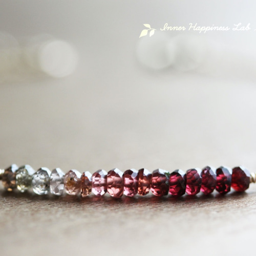 残り1】14KGF/ ツンドラサファイアガーネットのグラデーション  