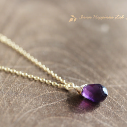14KGF/深色紫水晶項鍊 第1張的照片