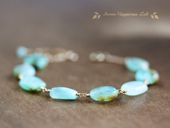 ブルー系 染めオパール フルブレスレット 14kgf ブルー系 染めオパール フルブレスレット 14kgf