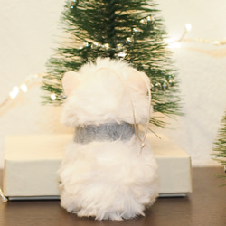 通年飾れる！＊雪だるま風＊ふわふわ白猫のインテリア(羊毛フェルト) 5枚目の画像
