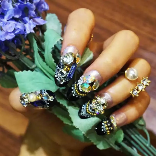 no.06 新しい レトロレース ラインストーングリッターキラキラ 装飾  