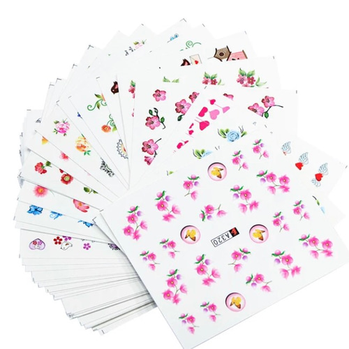 51. カラフルな花 ウォーターネイル シール 40枚 セットまとめて