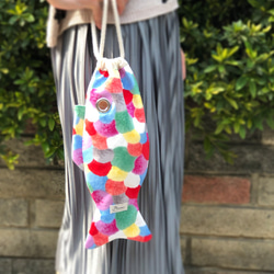 海龜好朋友 隨身環保袋-亮彩毛球  Eco-friendly reusable cloth bag 第1張的照片