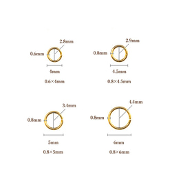 ［100個］サージカルステンレス / 丸カン ［ 0.8 X 5mm ］［ ゴールド 金 ］ アクセサリー パーツ / 4枚目の画像