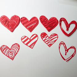 クラフトパンチ 4種類のハート あか 各10枚 計40枚【003-1】 DIYパーツ