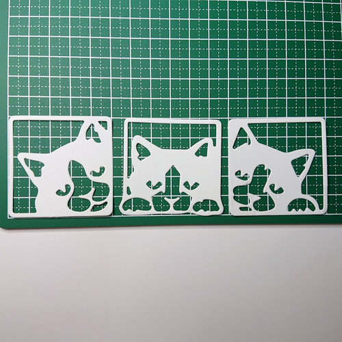 クラフトパンチ 3匹の猫ちゃん アカ 各10枚 計30枚【004-2】 DIYパーツ