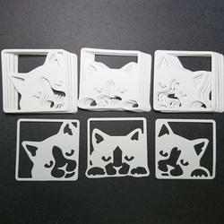 クラフトパンチ 3匹の猫ちゃん シロ 各10枚 計30枚【004-3】 1枚目の画像
