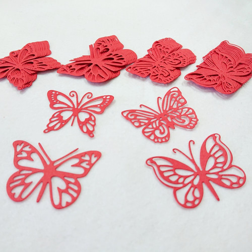 クラフトパンチ 4種類の蝶 あか 計40枚【015-1】 DIYパーツ craft