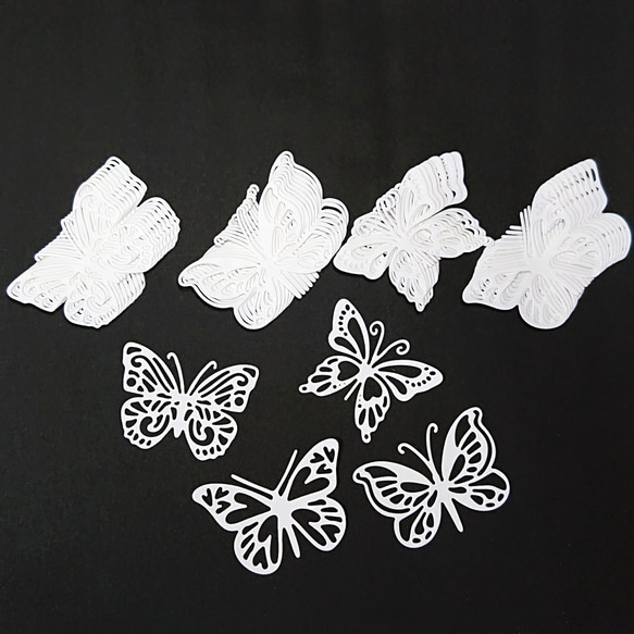 クラフトパンチ　4種類の蝶　しろ 計40枚【015-2】 1枚目の画像