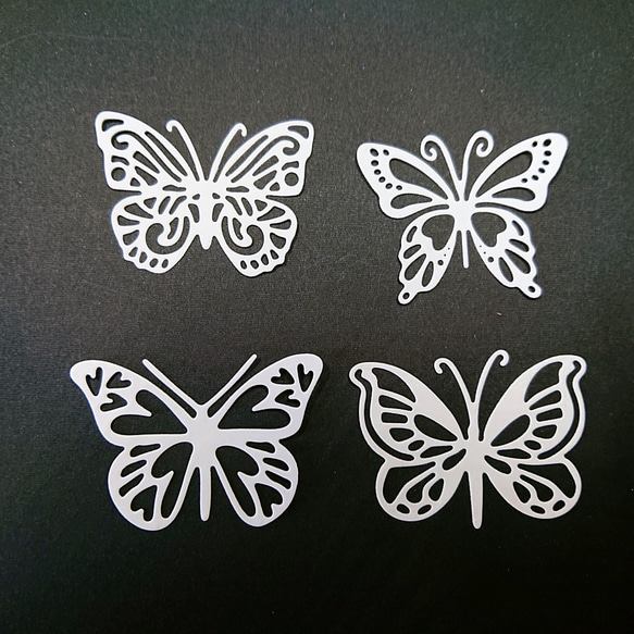 クラフトパンチ　4種類の蝶　しろ 計40枚【015-2】 2枚目の画像