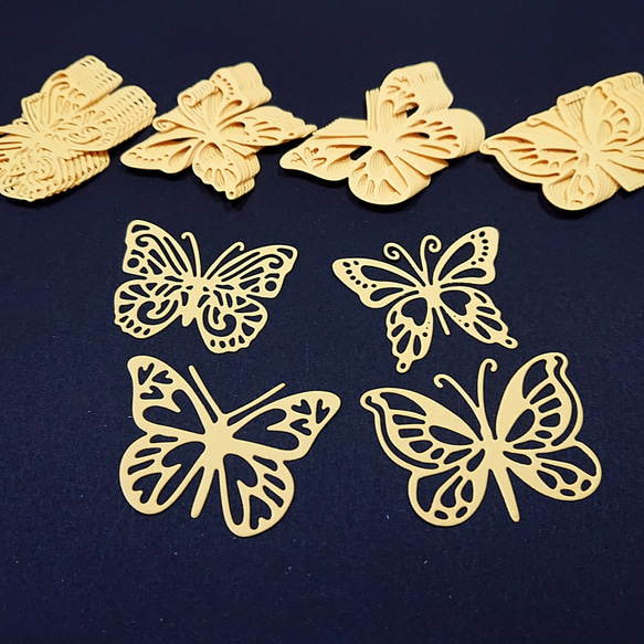 クラフトパンチ　4種類の蝶　クリーム色 計40枚【015-4】 4枚目の画像