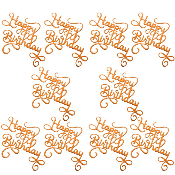 クラフトパンチ  ハッピーバースデー オレンジ 10枚【028-9】 1枚目の画像