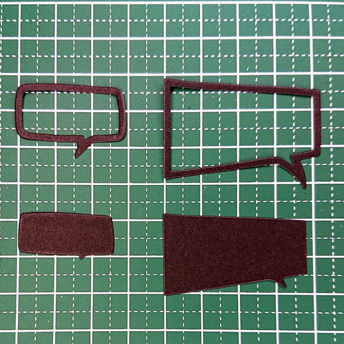 クラフトパンチ 小さい四角の吹き出しフレーム・カード くろ