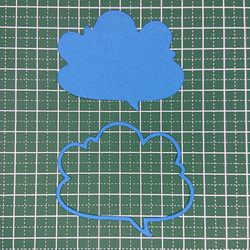 クラフトパンチ 雲形吹き出しフレーム・カード あお 合計20枚【031-3】 5枚目の画像