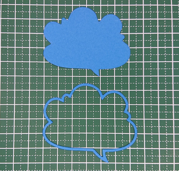 クラフトパンチ 雲形吹き出しフレーム・カード あお 合計20枚【031-3】 5枚目の画像