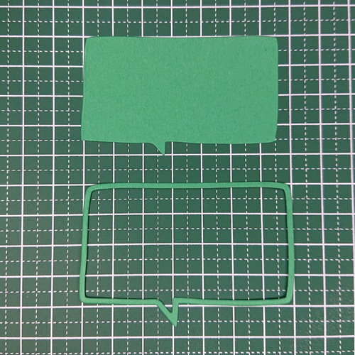 クラフトパンチ 角形吹き出しフレーム・カード みどり 合計20枚