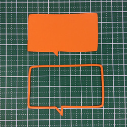 クラフトパンチ 角形吹き出しフレーム・カード オレンジ 合計20枚【032-9】 5枚目の画像