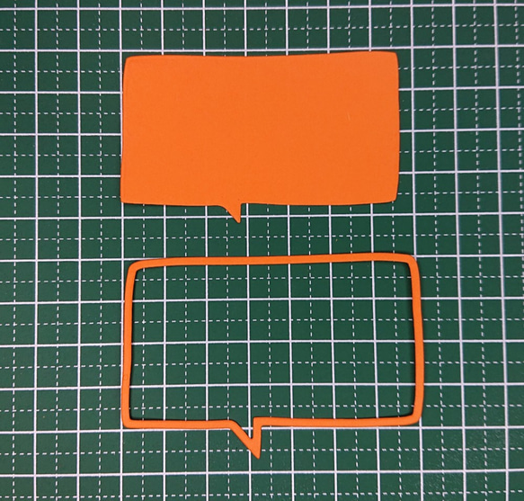クラフトパンチ 角形吹き出しフレーム・カード オレンジ 合計20枚【032-9】 5枚目の画像