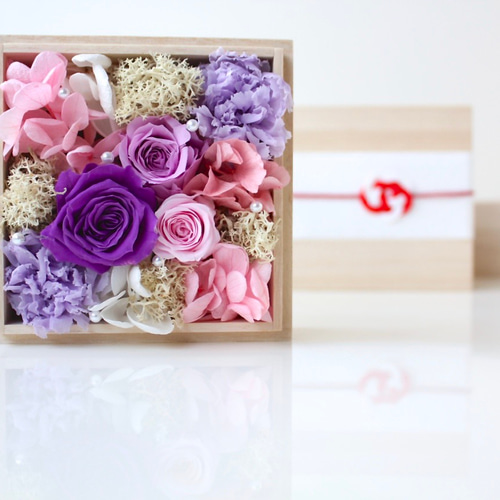 ボックスフラワー桐箱花【4色展開】 プリザーブドフラワー ボックスフラワー桐箱花【4色展開】 プリザーブドフラワー