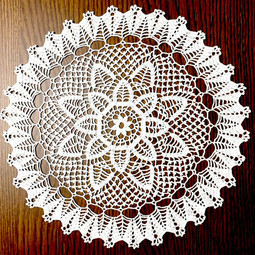 ＊No.63 ハンドメイドレース編みドイリー約24cm（白）＊ ハンドメイド⭐︎レース編みドイリー レース uri 通販 13089556