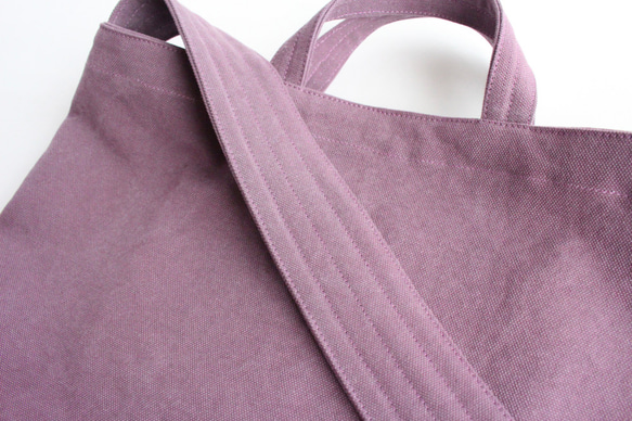 やさしい布のショルダーバッグ L【菫 ｽﾐﾚ】帆布 3枚目の画像