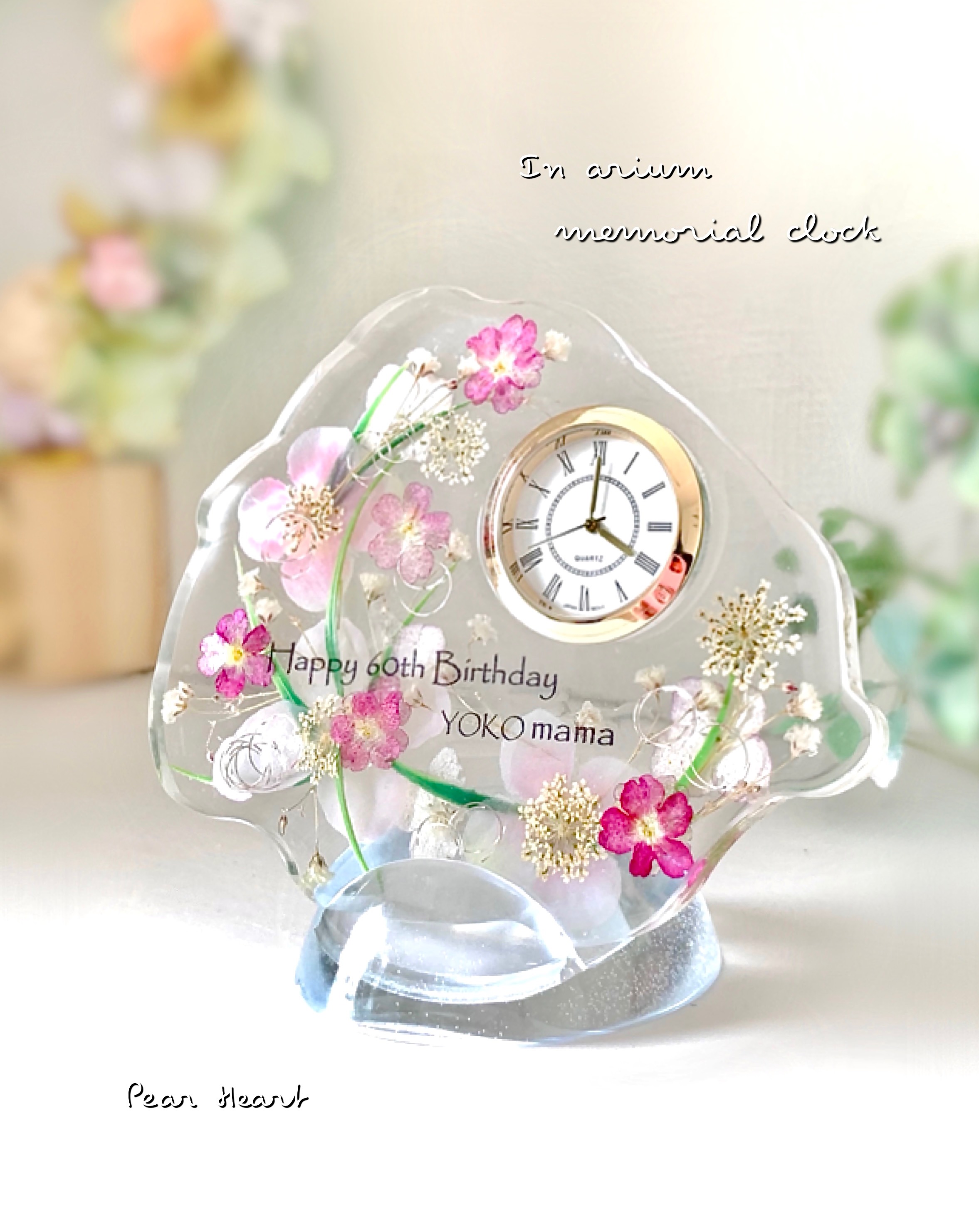 ハンドメイドレジン置き時計　グレージュアート作品　ラメ入り　おしゃれ　プレゼント ハンドメイドレジン置き時計グレージュアート作品ラメ入りおしゃれ