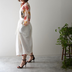 リネン　エプロンドレス　Dressy line White 6枚目の画像