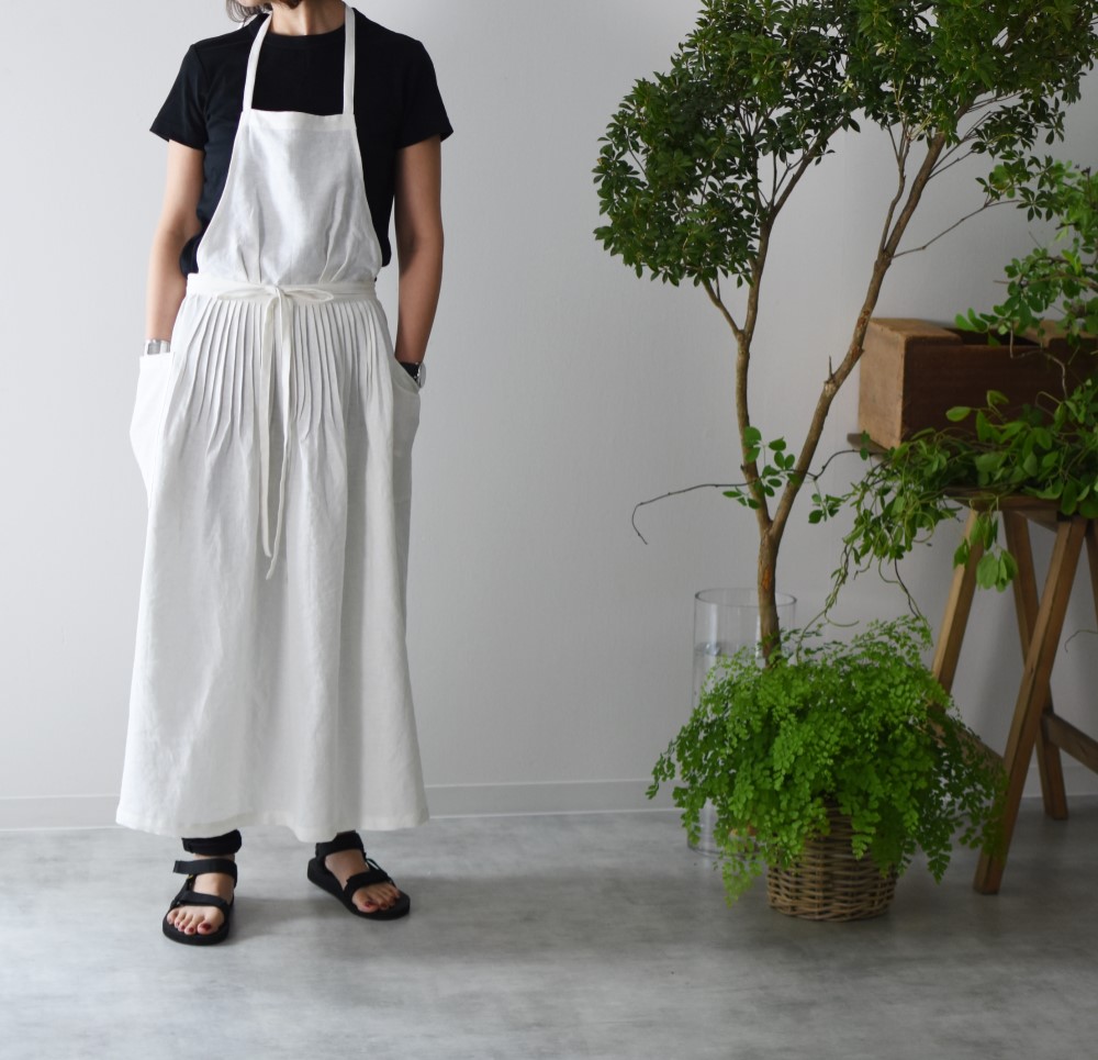 リネン エプロンドレス Casual line White エプロン E'PICE 通販