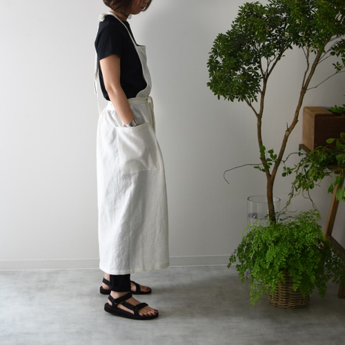 リネン エプロンドレス Casual line White エプロン E'PICE 通販